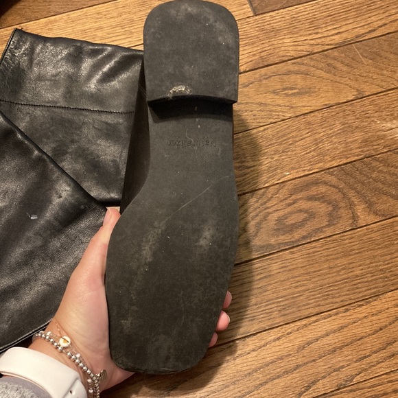 NATURALIZER Black Leather Square Toe Mid Calf Boots Size 7M - Picture 7 of 7